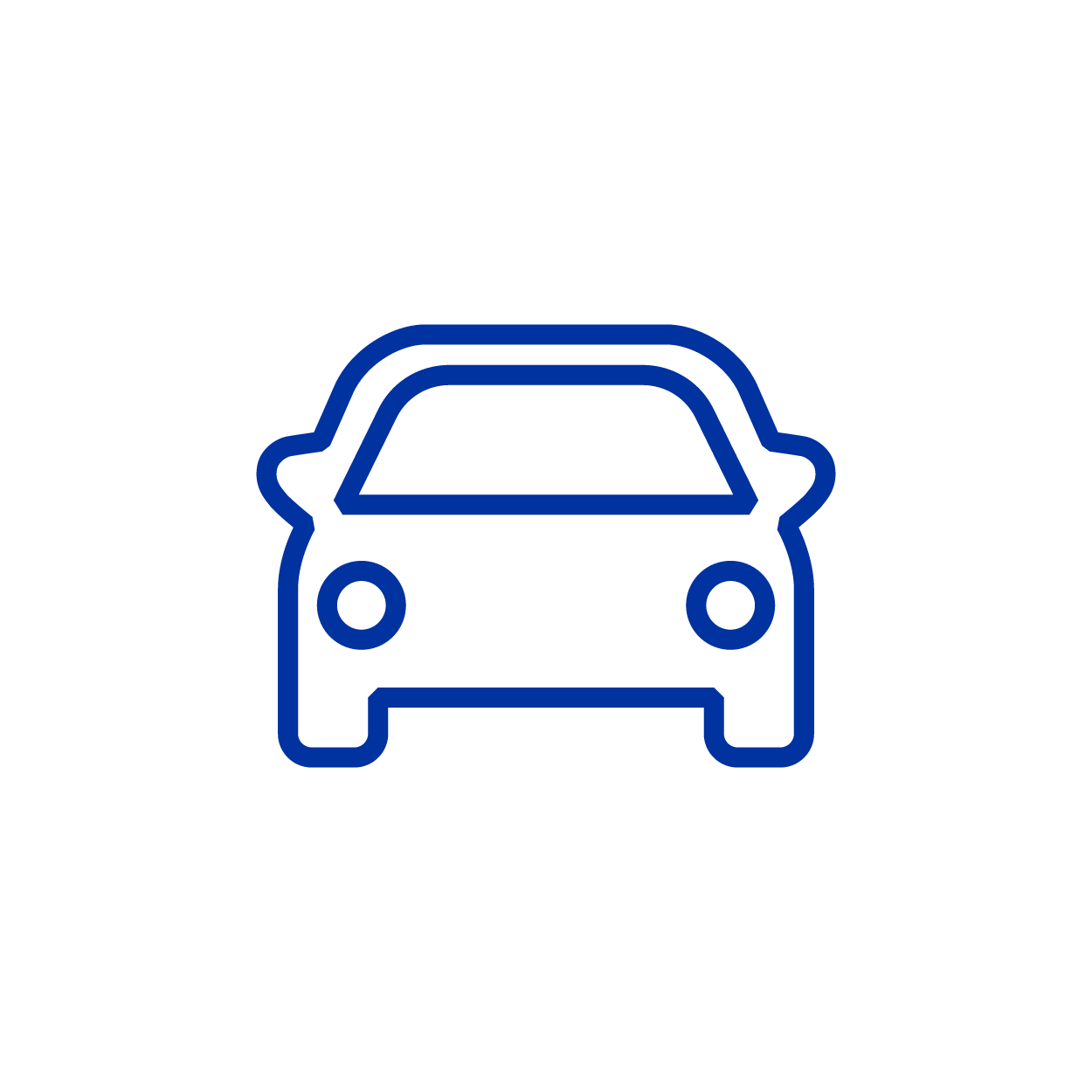 A blue vehicle outline.